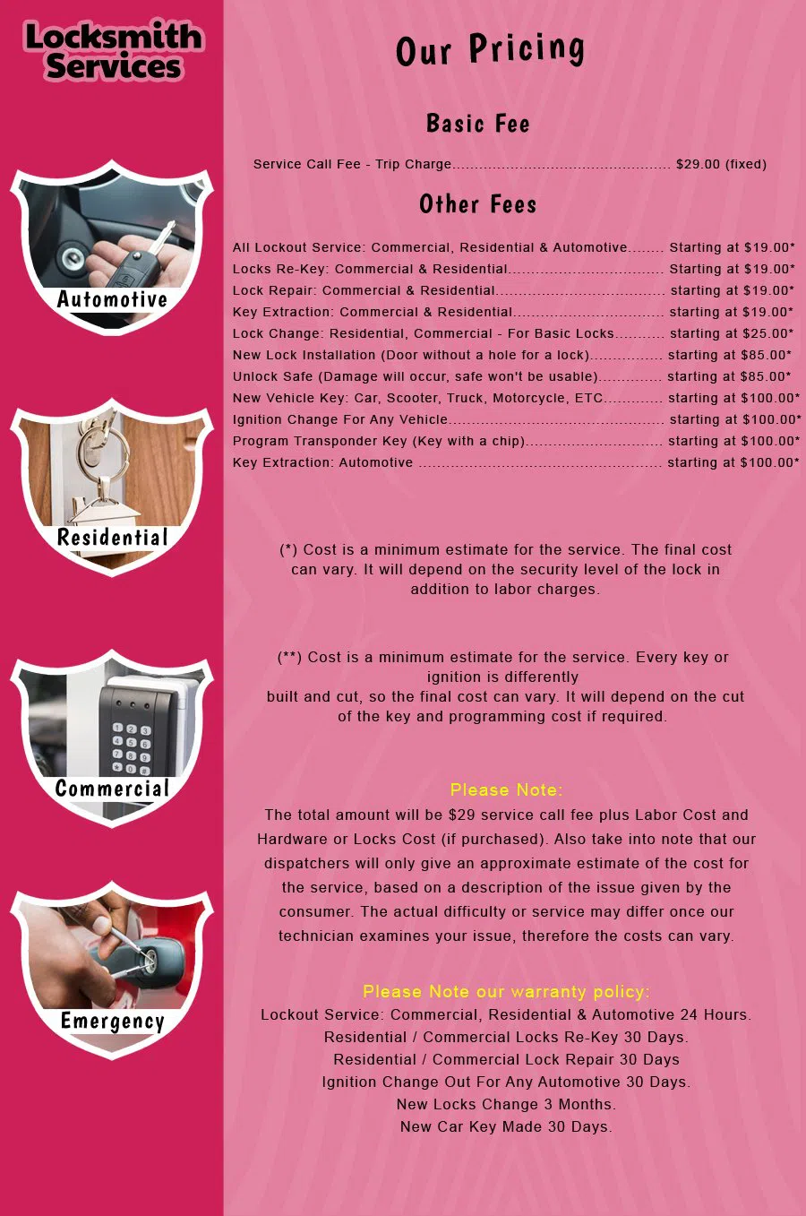 Haworth NJ Locksmith Store Haworth, NJ 201-917-2383 - price-list-c-18
